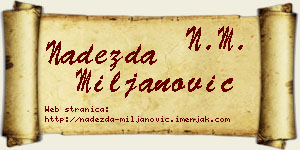 Nadežda Miljanović vizit kartica